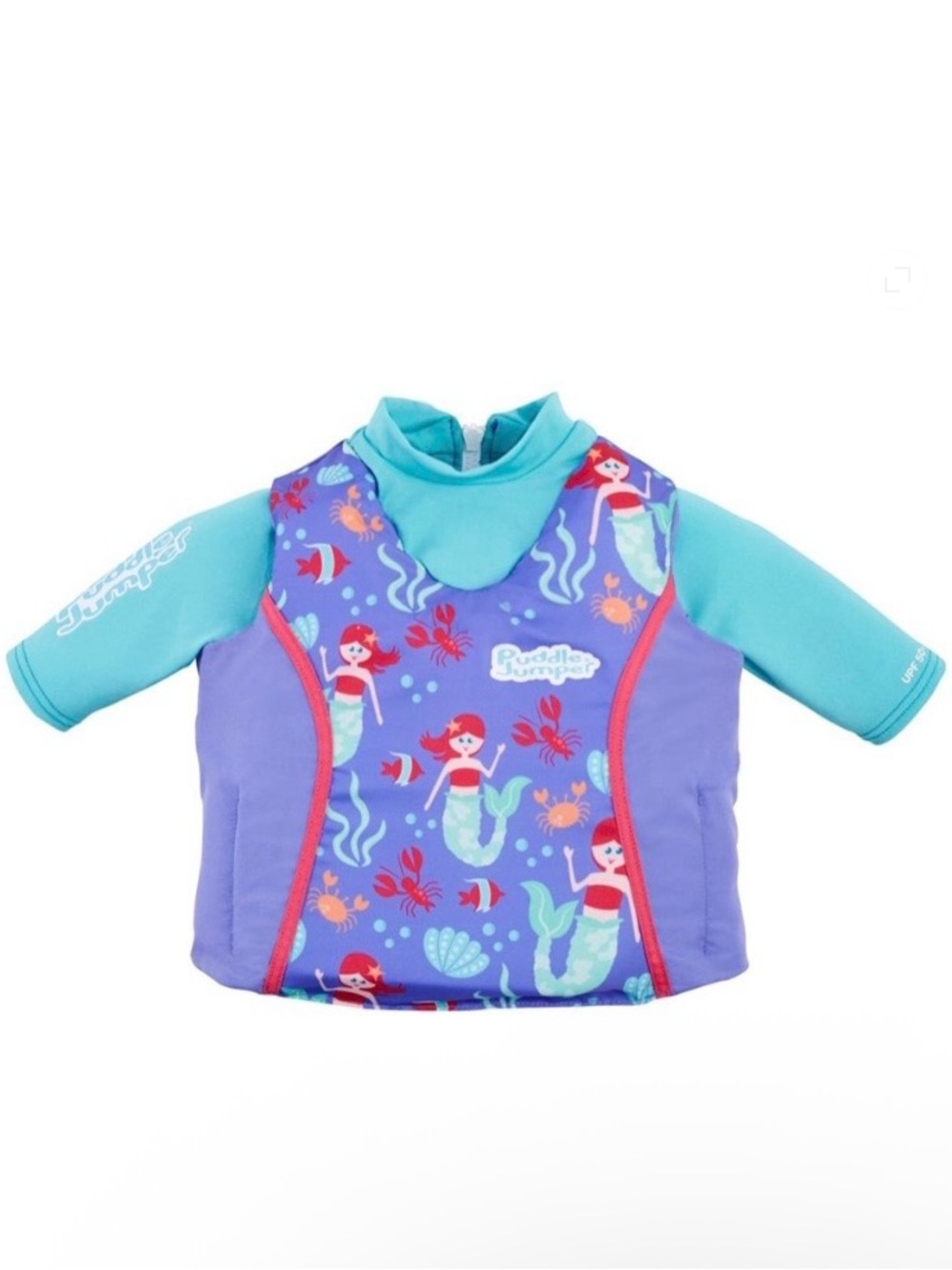 Stearns Puddle Jumper 2-in-1 Child’s Mermaid Print Life Vest/Rash Guard 33-55 lb